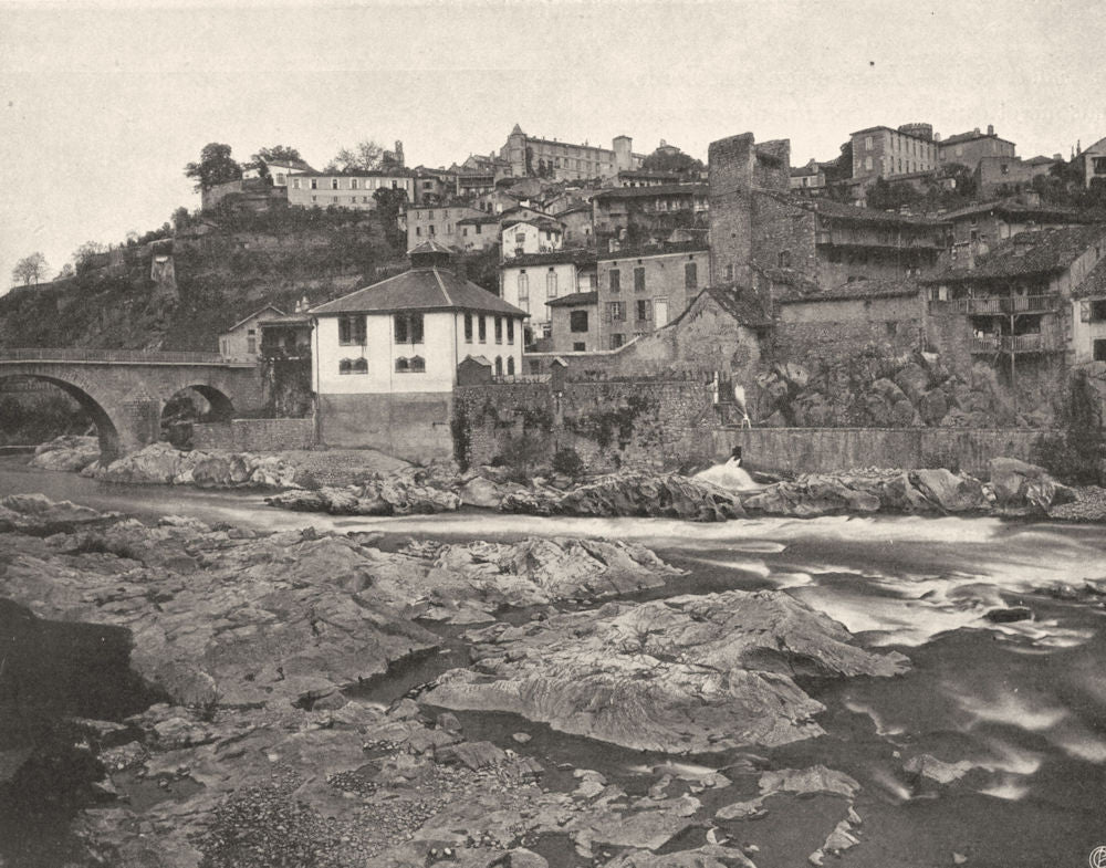 ARIÈGE. Saint-Lizier- Vue générale 1903 old antique vintage print picture